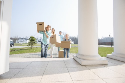 Local Barnes move with boxes and household items being transported