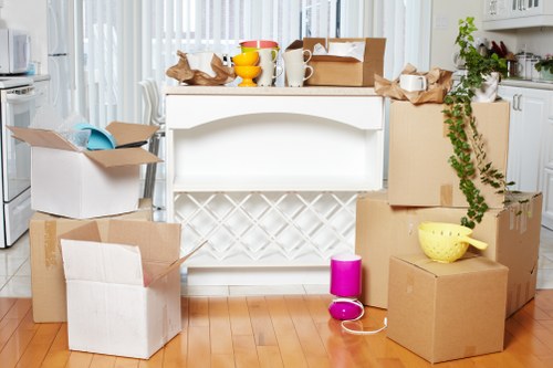 Reusable household items prepared for charity donation after a move
