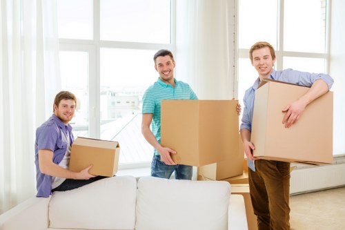 Commercial office packing and equipment handling for a Barnes move