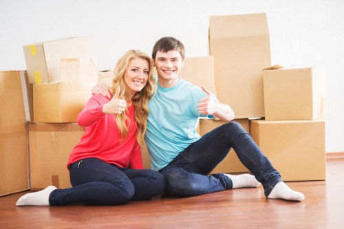 A well-organized relocation scene showing Barnes removals in progress