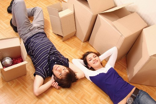 Careful unloading of a moving van at a Barnes property
