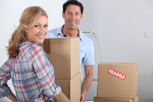 Boxes and furniture prepared for a local Barnes house removal
